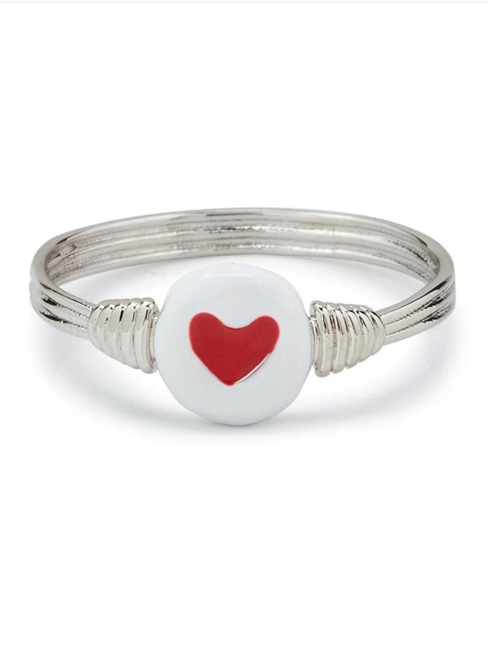 Pura Vida Wire Wrapped Enamel Heart Ring in Silver Size 7